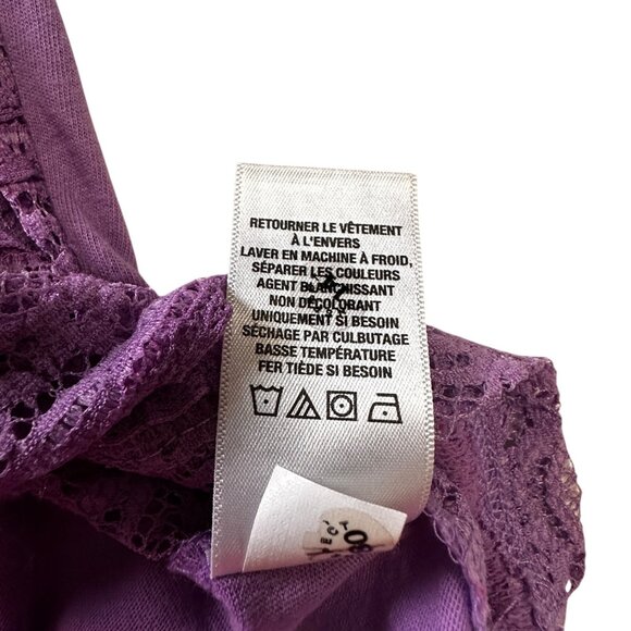 Aeropostale S/P Lace Front Purple T-Shirt For Women Cotton/Polyester Blend Casua - Picture 6 of 11